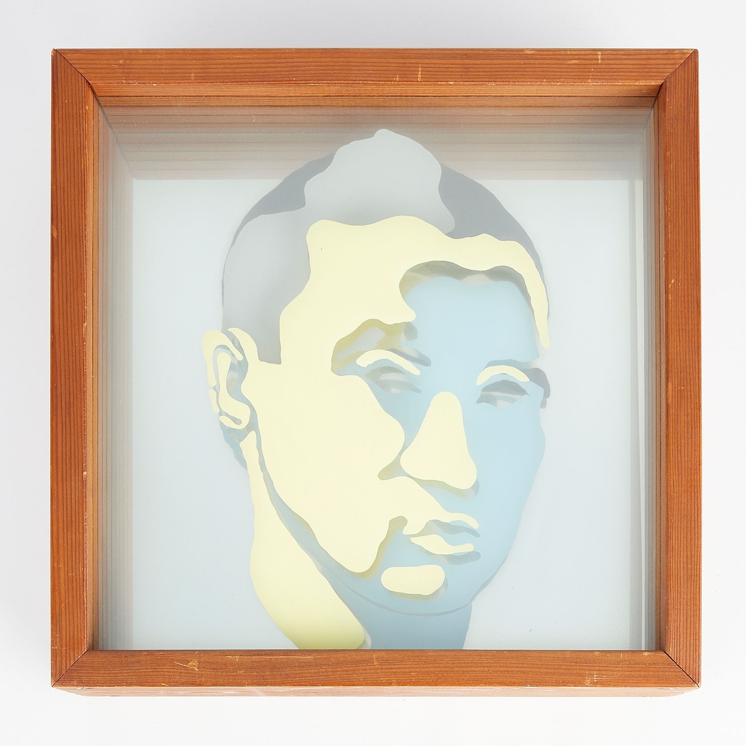 Artwork by James Kielkopf, James Kielkopf "Self Portrait" Mixed Media 1966, Made of Enamel on glass