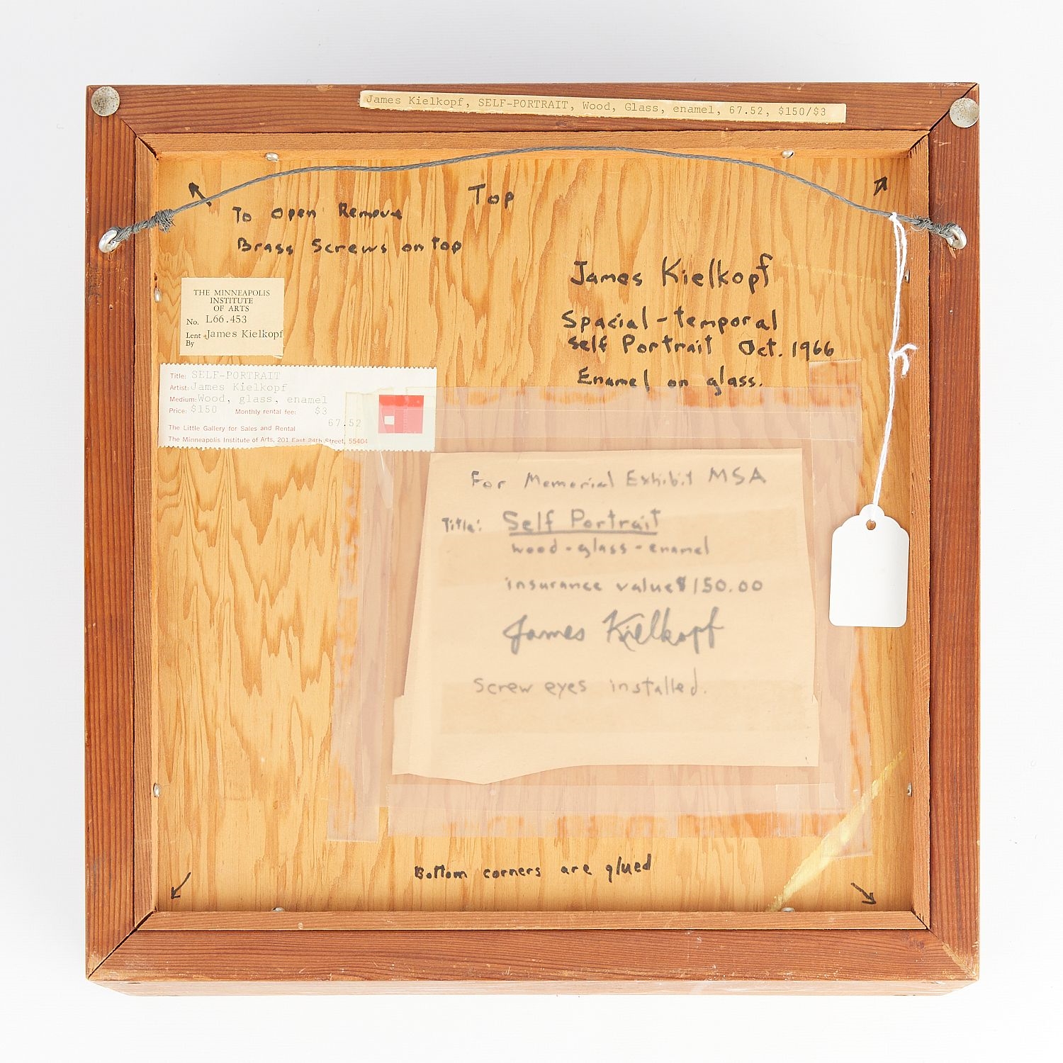 Artwork by James Kielkopf, James Kielkopf "Self Portrait" Mixed Media 1966, Made of Enamel on glass
