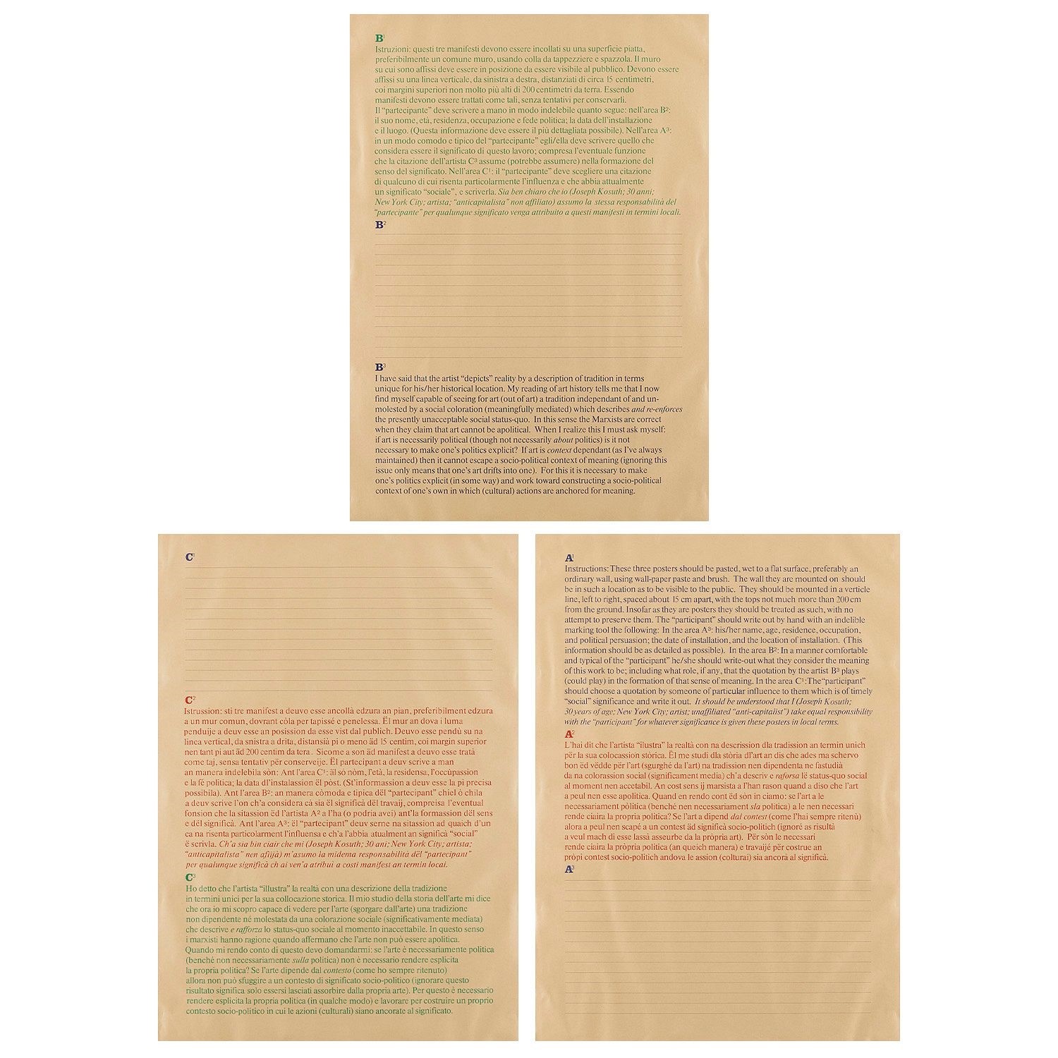3 Joseph Kosuth "Practice" Series Screenprints - Joseph Kosuth