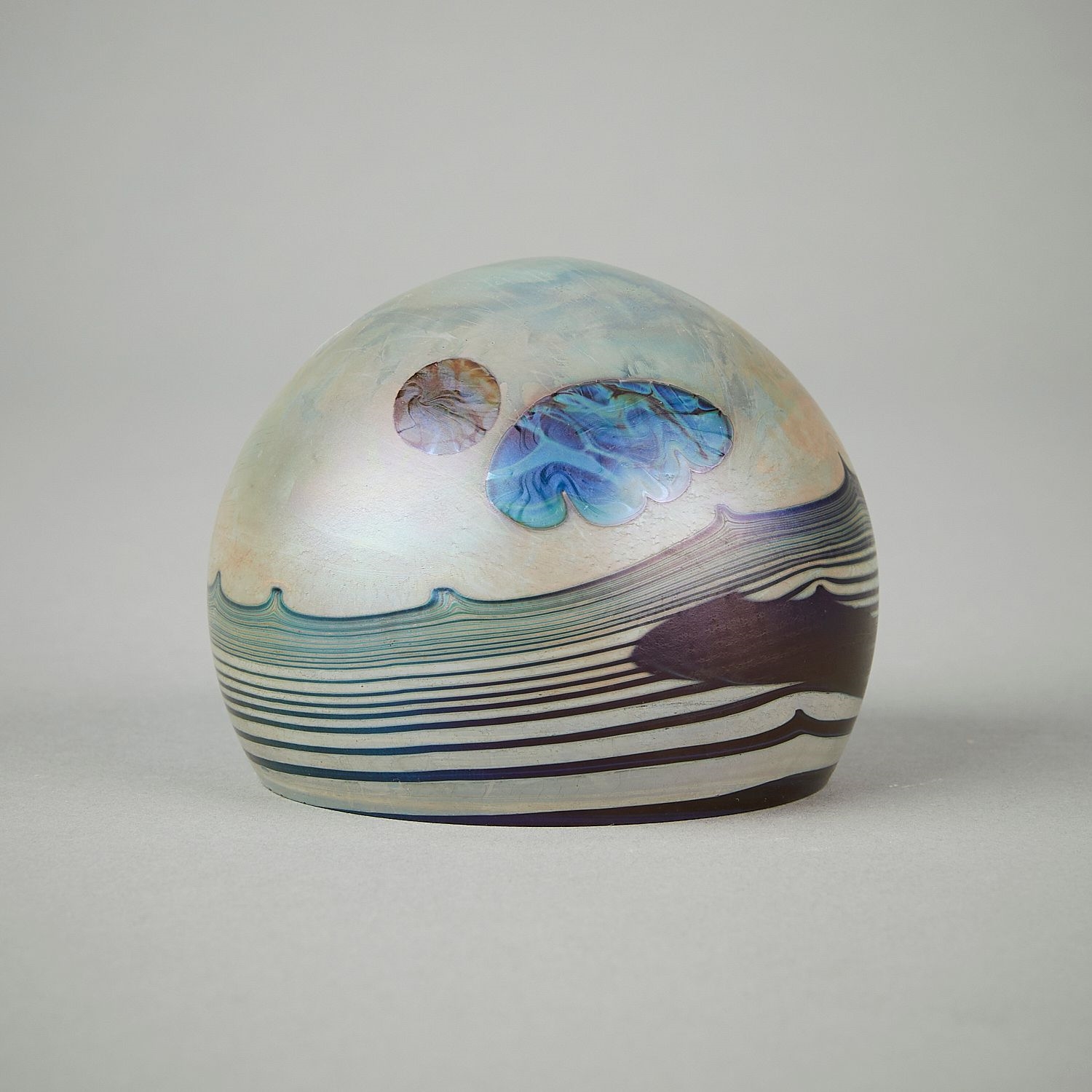 John Lewis John Lewis Moon Favrile Glass Paperweight 1974 (1974