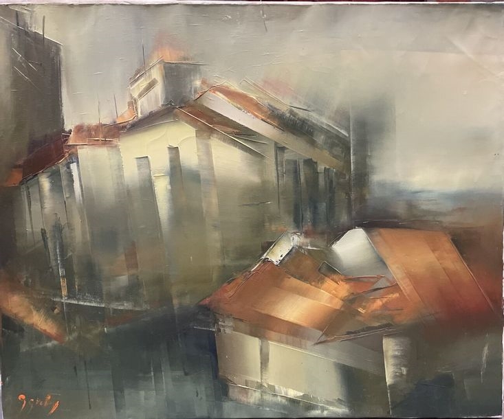 Artwork by Georgeta Grabovschi, "City View", Made of Oil on canvas