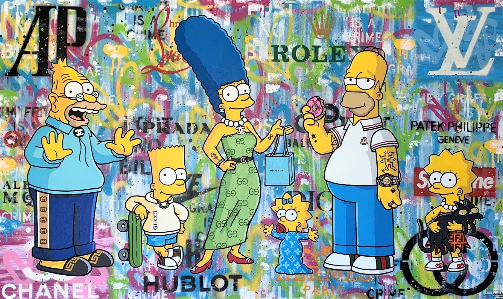 Artwork by Emily Crook, Emily Crook - Luxury Family, 2020, Made of Spray & acrylic on canvas