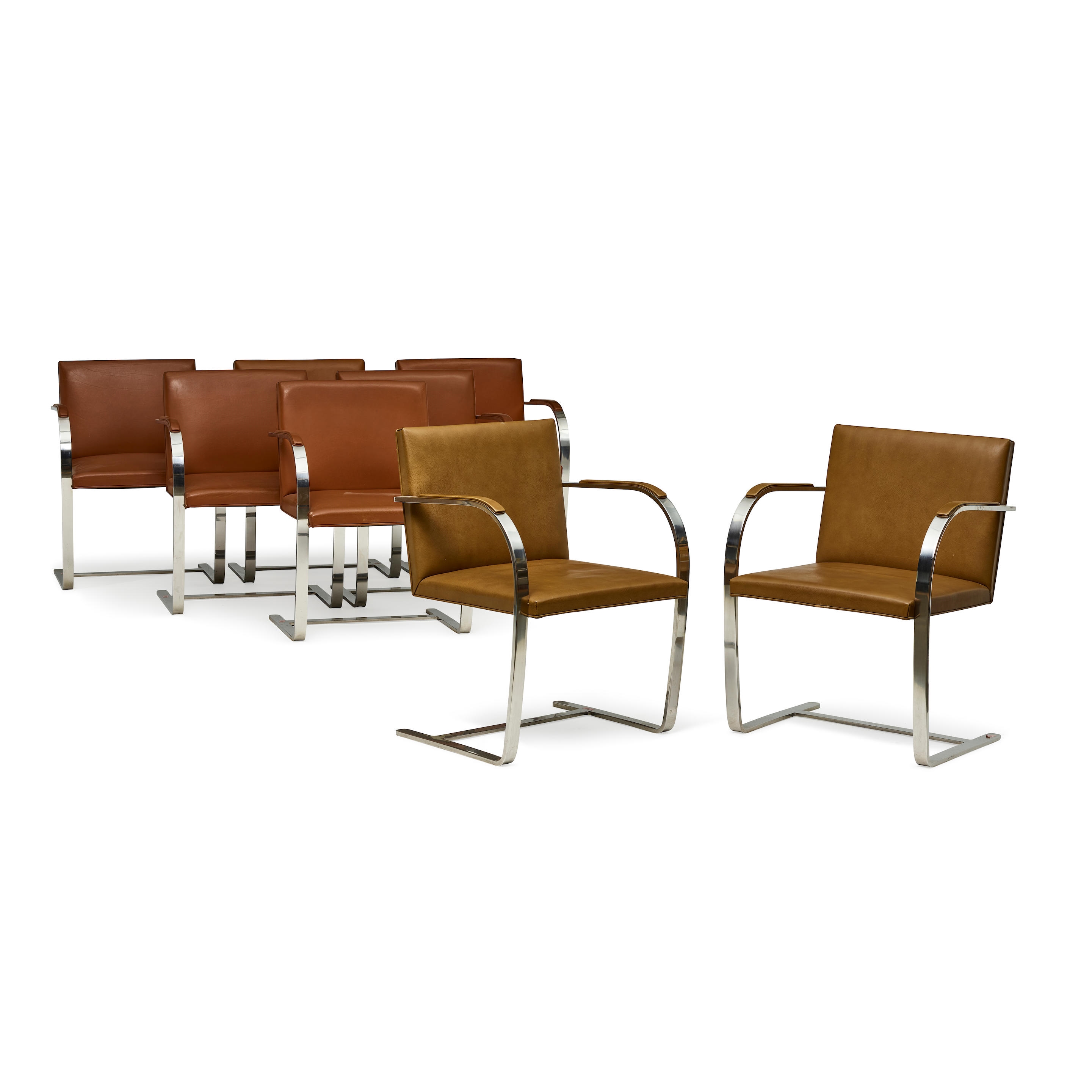 Assembled Group of Eight Brno Chairs