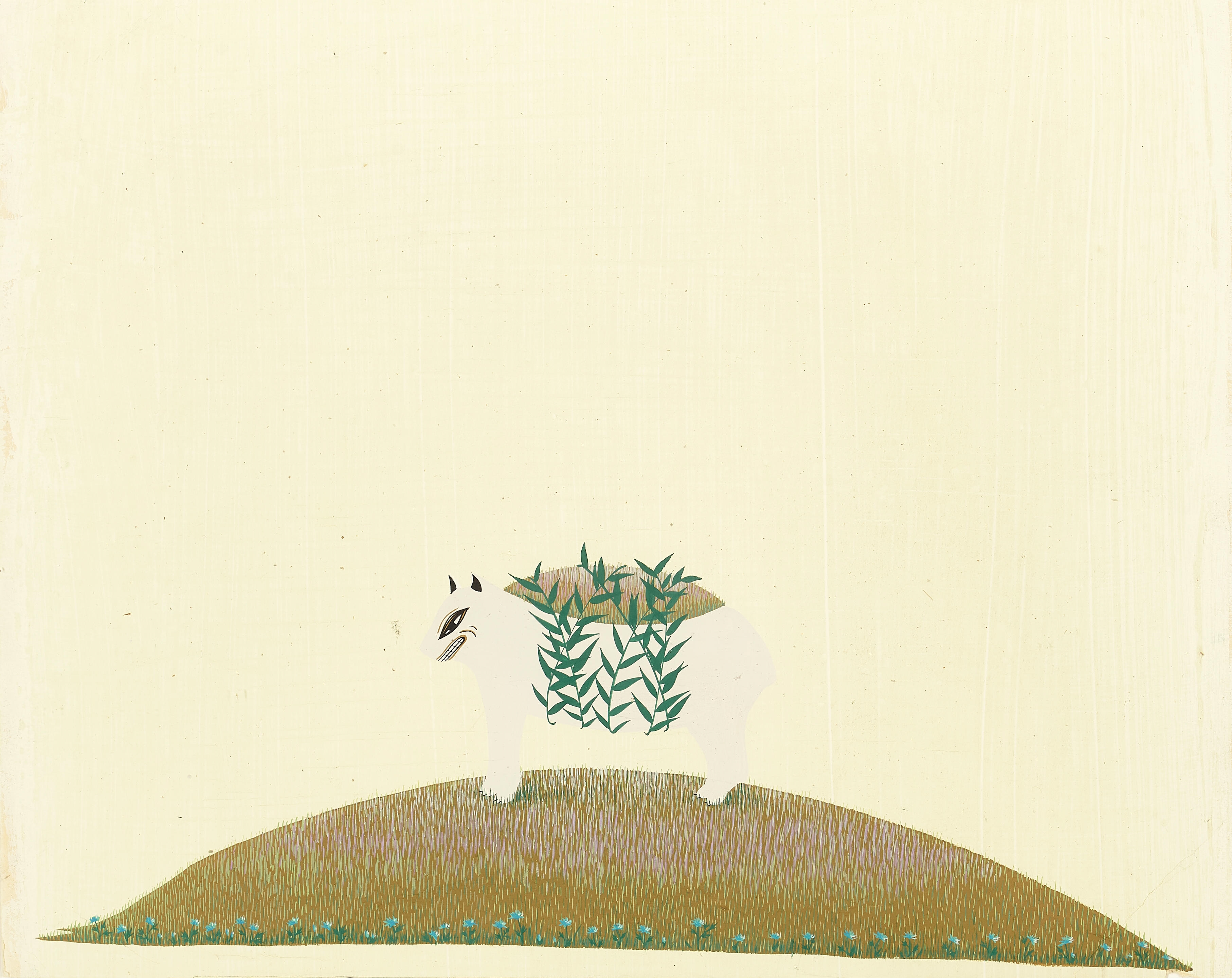 Clare Rojas | Untitled (Animal on Green) (2004) | MutualArt