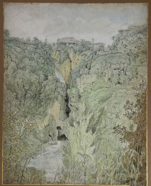 Artwork by German School, 18th Century, German or Swiss school of the late 18th century View... - Lot 96 - Art Valorem, Made of Watercolor, pen and black ink on paper
