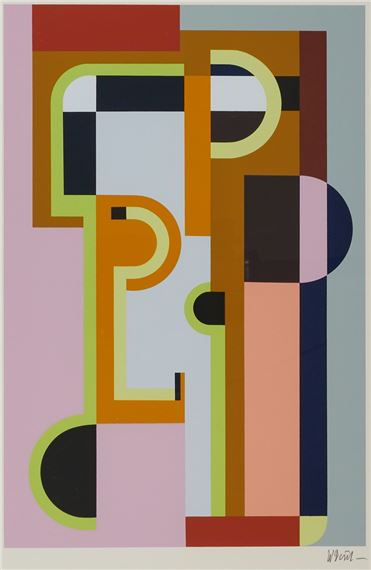Komposition aus P-Formen by Walter Dexel, 1971