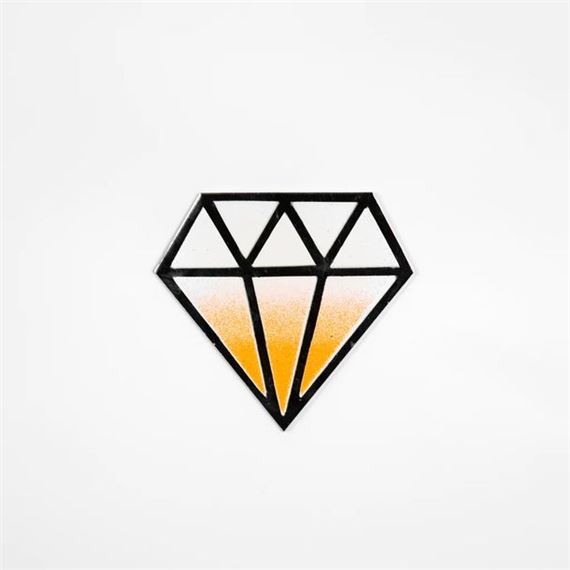 Diamond S Stencil painting on mirror Signed by the artist 4.5 "x 5" - 11 by Le Diamantaire