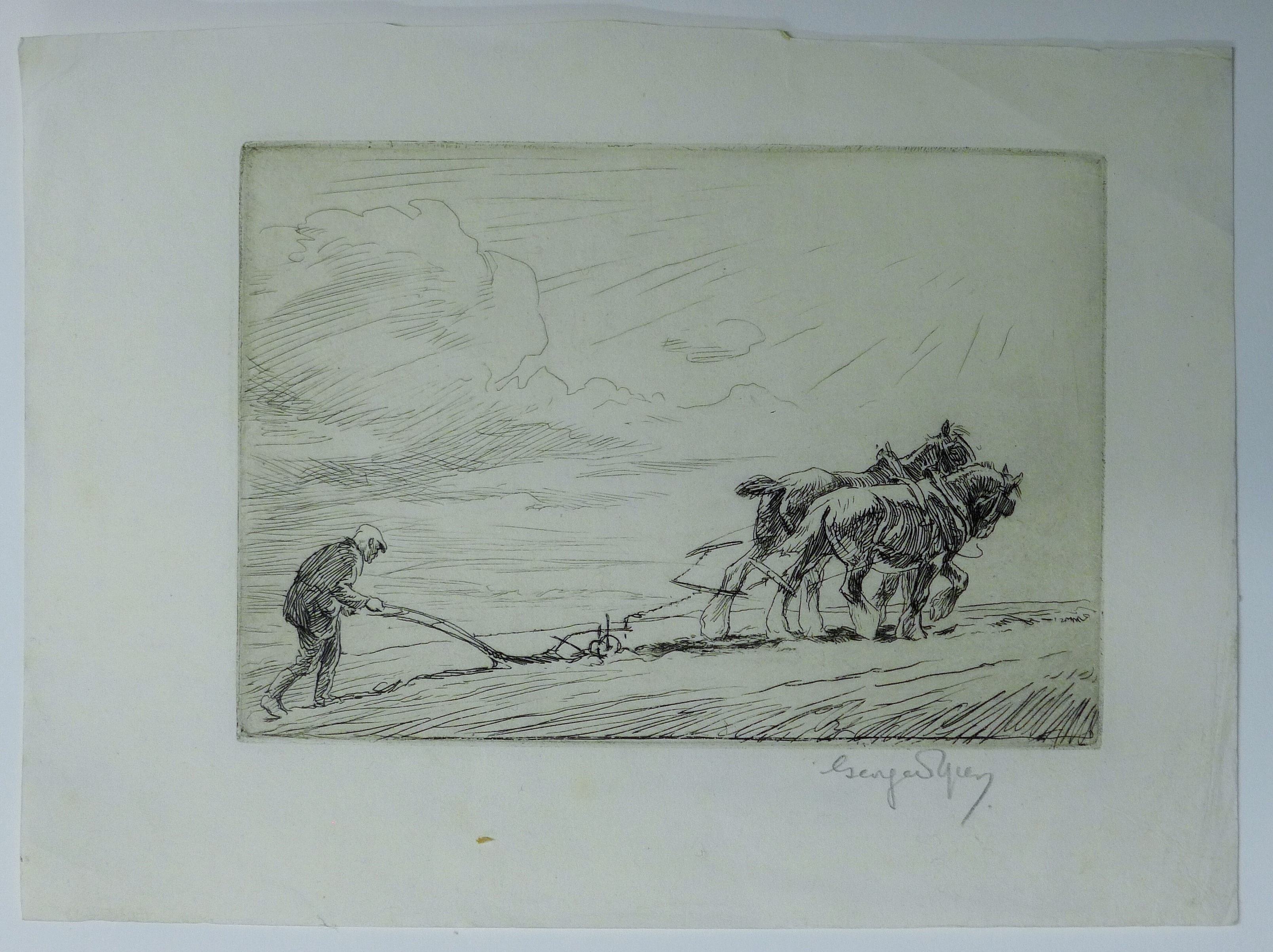 George Soper | SOPER, GEORGE (1870-1942) British, Ploughing, etching ...