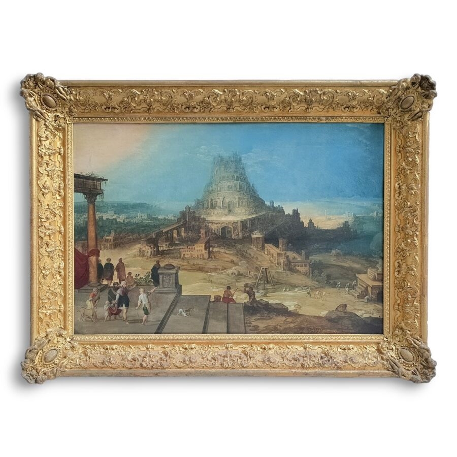 La tour de Babel Panneau de chêne, parqueté 49 x 71.5 cm Expert: cabinet Turquin - Hendrik van Cleve