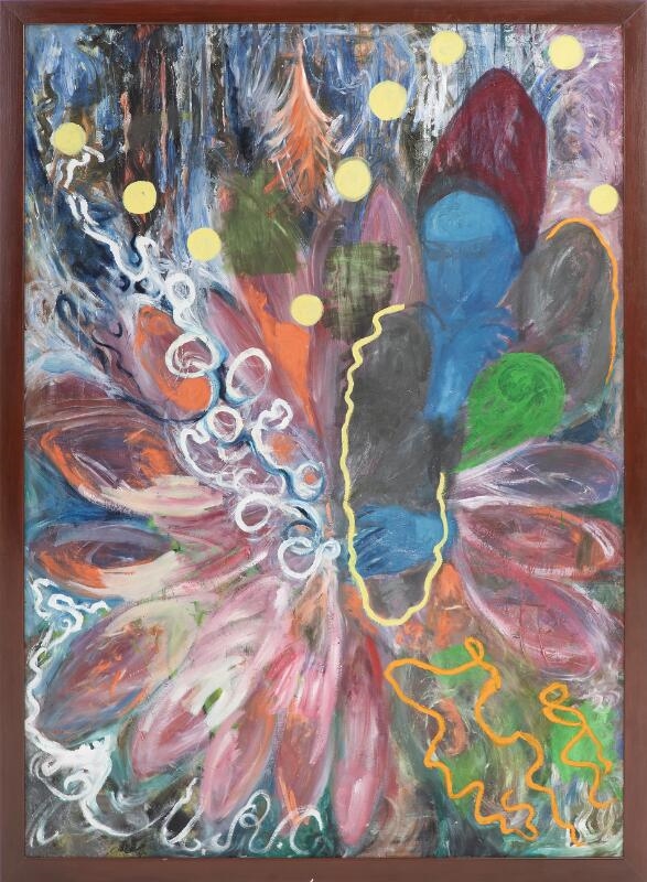 Artwork by Ursula Klara Reuter Christiansen, Blomstergåde, Made of Oil on canvas