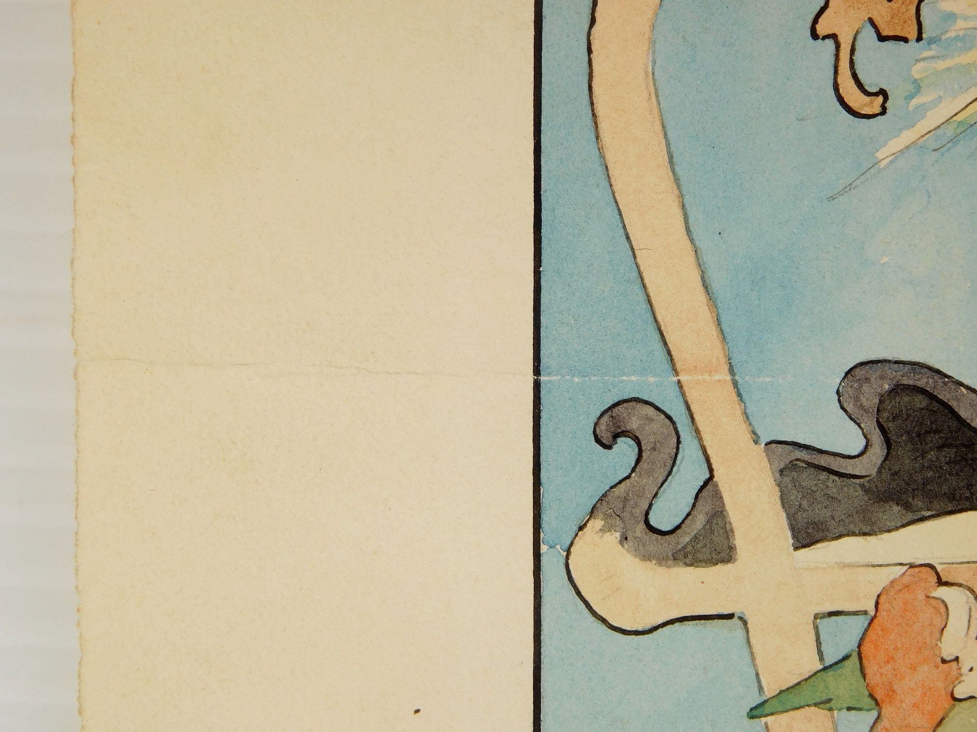 Artwork by Alexandre Graverol, Woman as a Musical Instrument, Made of watercolor on paper