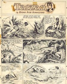 Tarzan #923 Sunday Comic Strip Original Art 11-14-48 (United Feature Syndicate, 1948) - Burne Hogarth