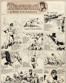 Tarzan #674 Sunday Comic Strip Original Art dated 2-6-44 (United Feature Syndicate, 1944) - Burne Hogarth