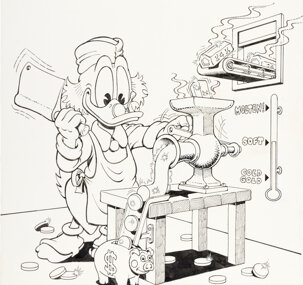 Artwork by Don Rosa, Uncle Scrooge #231 Cover Original Art (Gladstone, 1988), Made of ink on Bristol board