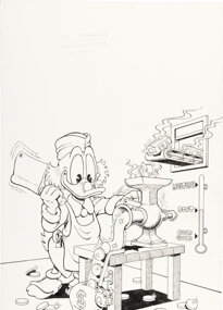 Artwork by Don Rosa, Uncle Scrooge #231 Cover Original Art (Gladstone, 1988), Made of ink on Bristol board