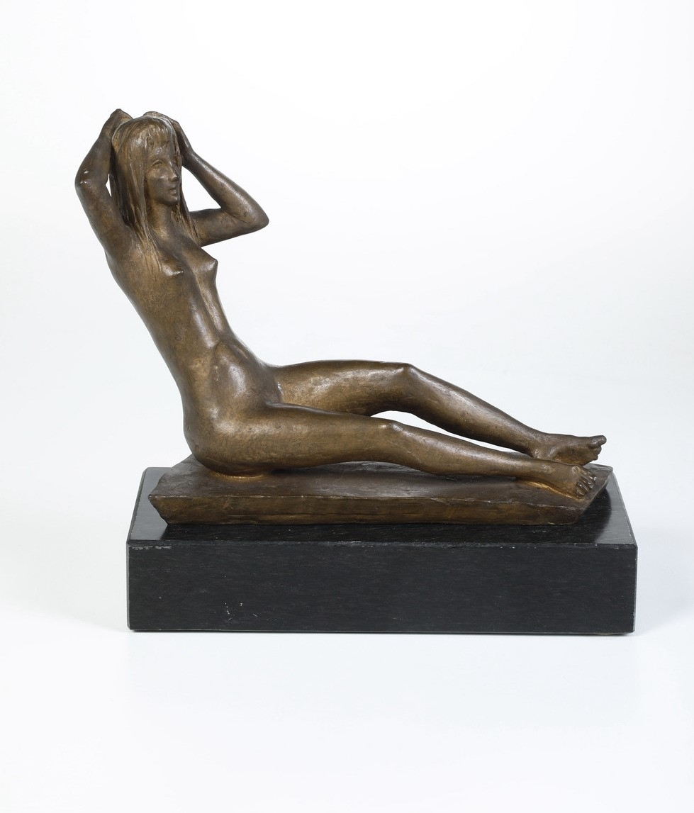 Artwork by Virgino Pessina, Bagnante, Made of bronzo