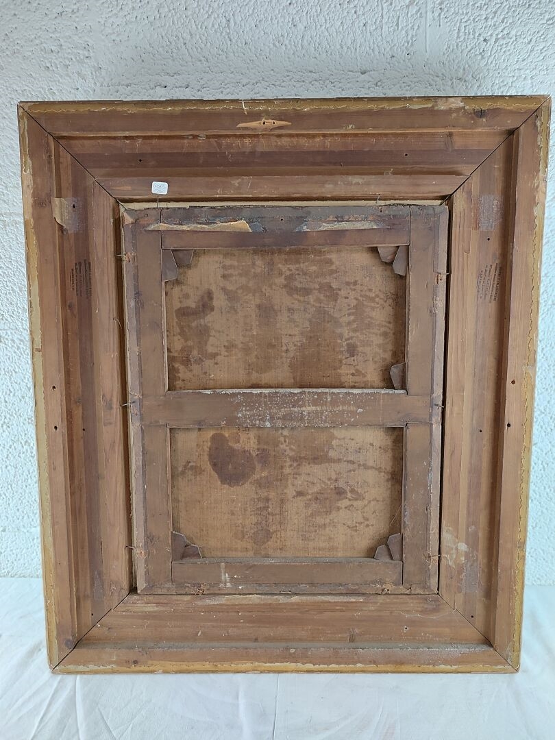 Artwork by Ernest Dupont, ERNEST DUPONT (-1888) "Couple au crépuscule, Made of Huile sur toile