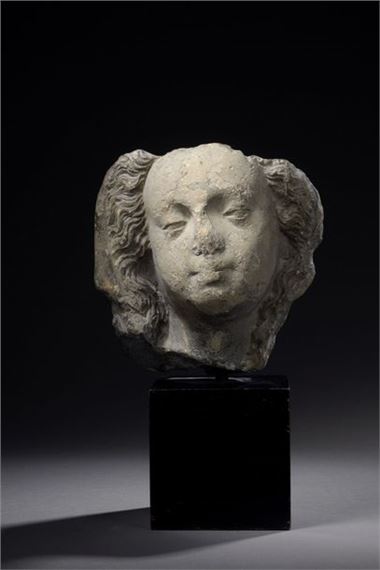 France or Upper Rhine, 15th century Virgin's head Limestone with traces of whitewash H by French School, 15th Century, 15th century