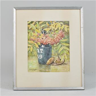 daterad 85. Stilleben. Akvarell - Helmer Avasalu