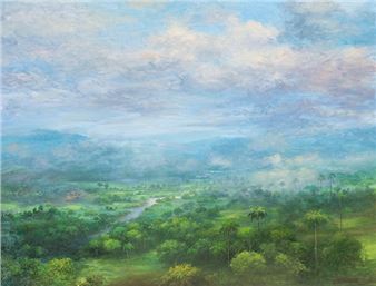 Valle con palmeras - Virgilio Patiño Gutierrez