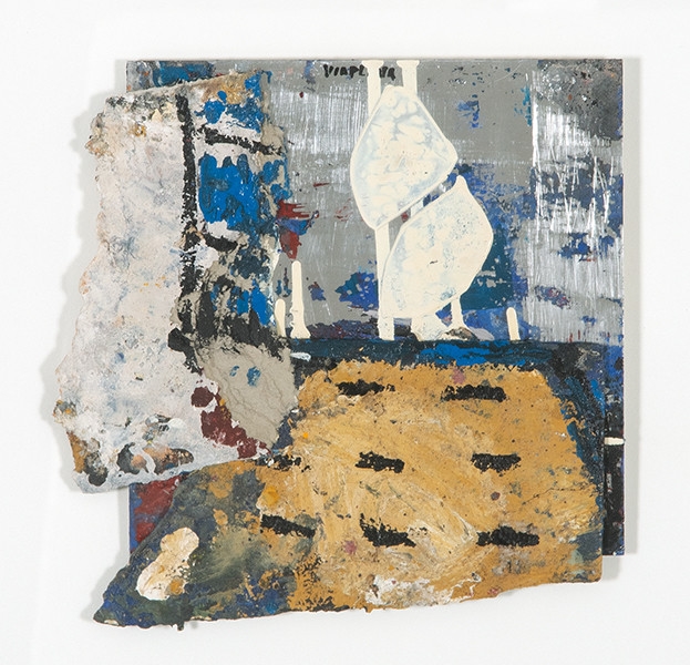 Artwork by Vicenç Viaplana, Untitled, Made of Painting and collage of papers glued to metal