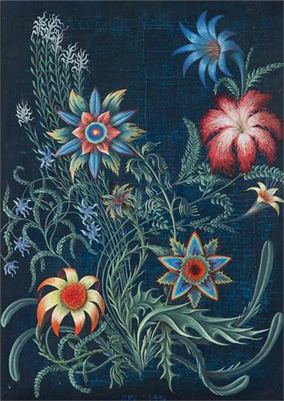 Vegetación inventada sobre una retícula #2. Invención nº 23 by Guillermo Pérez Villalta, 1994