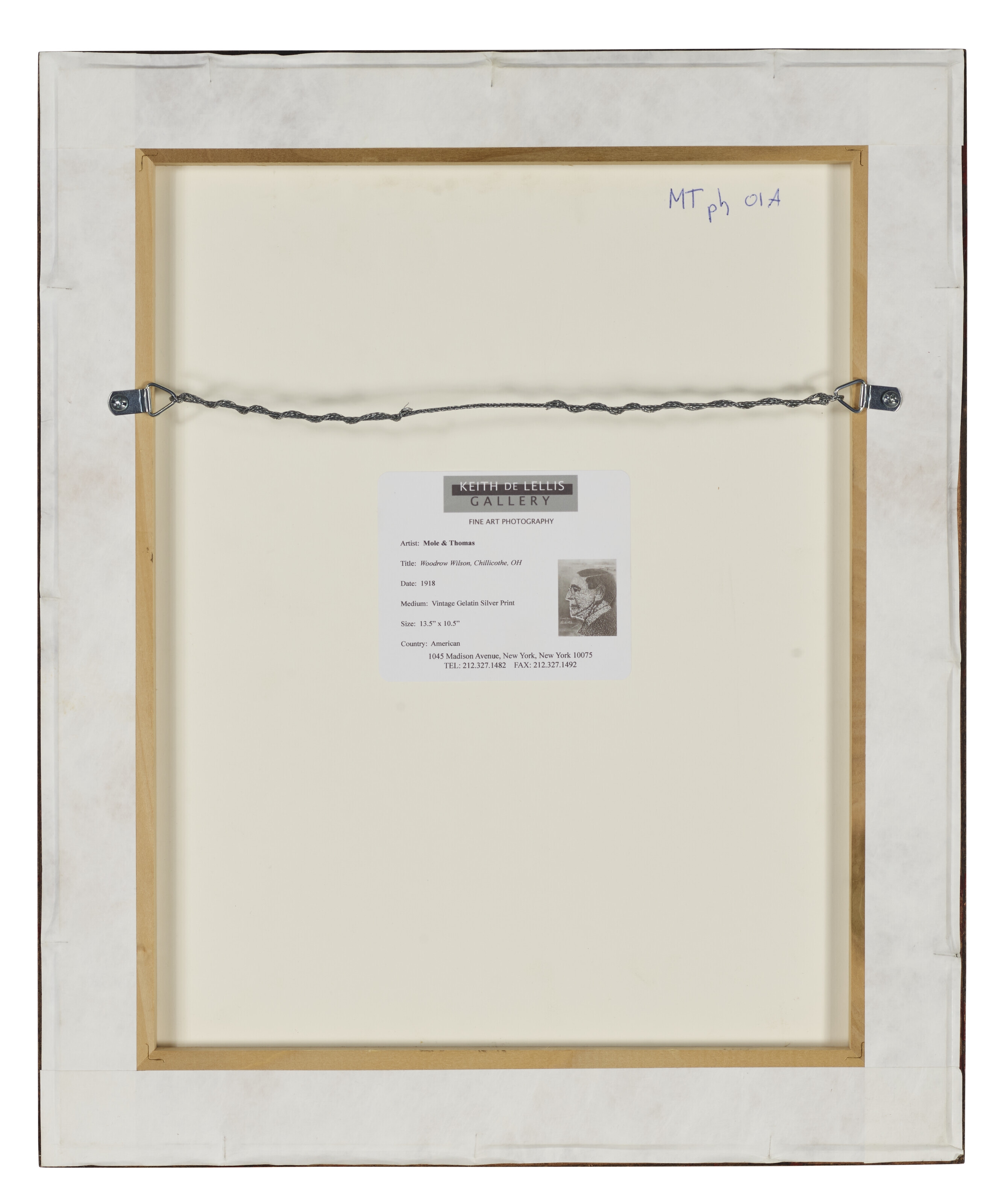 Artwork by Arthur Mole, John D. Thomas, Nine works, 1918-1919, Made of gelatin silver prints