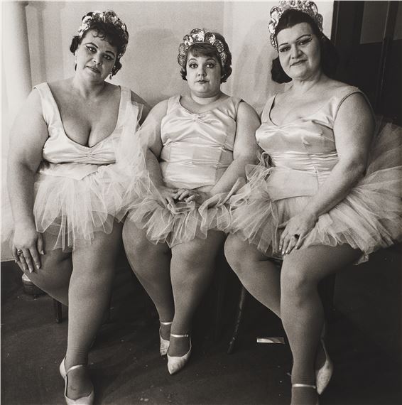 Three circus ballerinas, N.J., 1964 by Diane Arbus, 1964