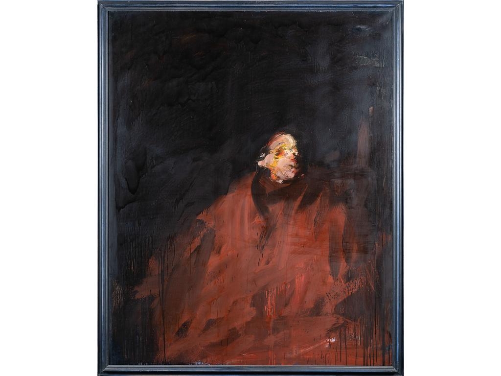 Ibrahim Shahda | Autoportrait à la cape rouille (1982 - 1983) | MutualArt