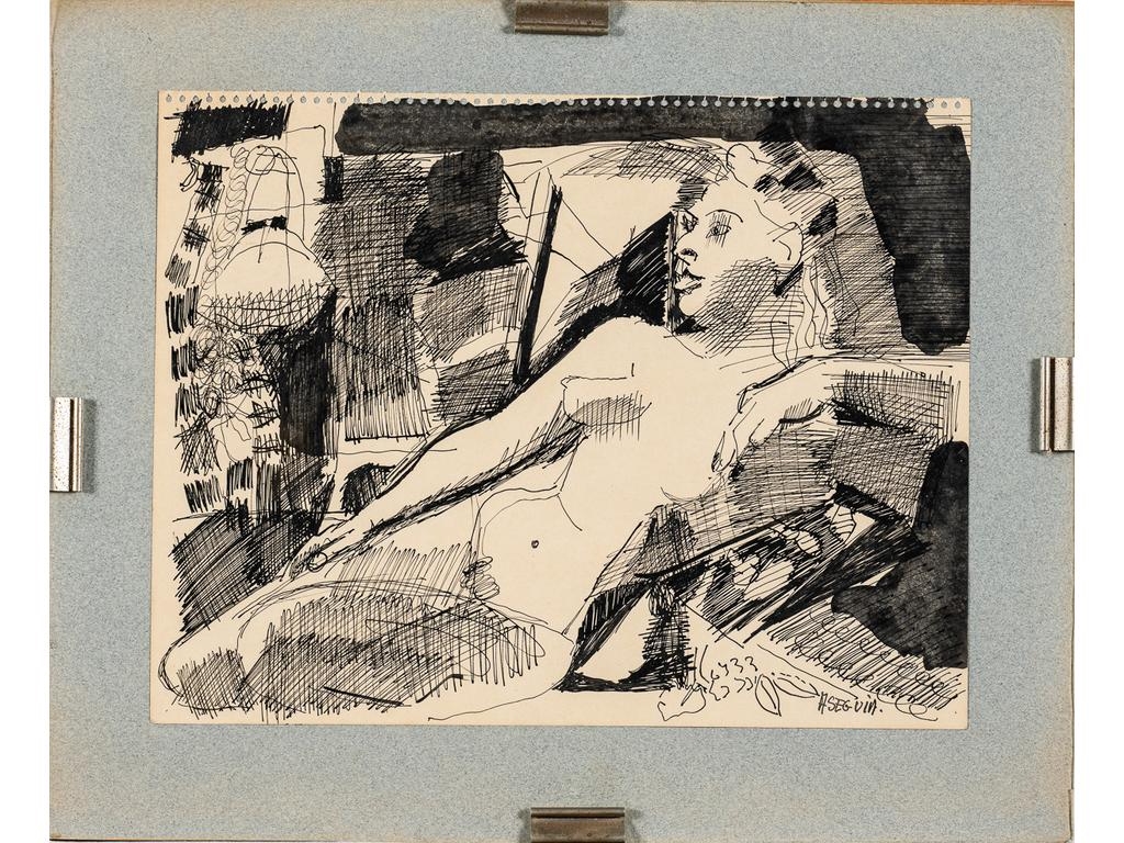 Artwork by Adrien Seguin, Nu allongé, Made of pen drawing