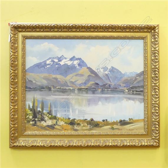 絵画　美術品　Aston Greathead アストングレートヘッド　タスマニア Haast River and Pass; Greathead, Aston; 2006.54.1 | eHive
