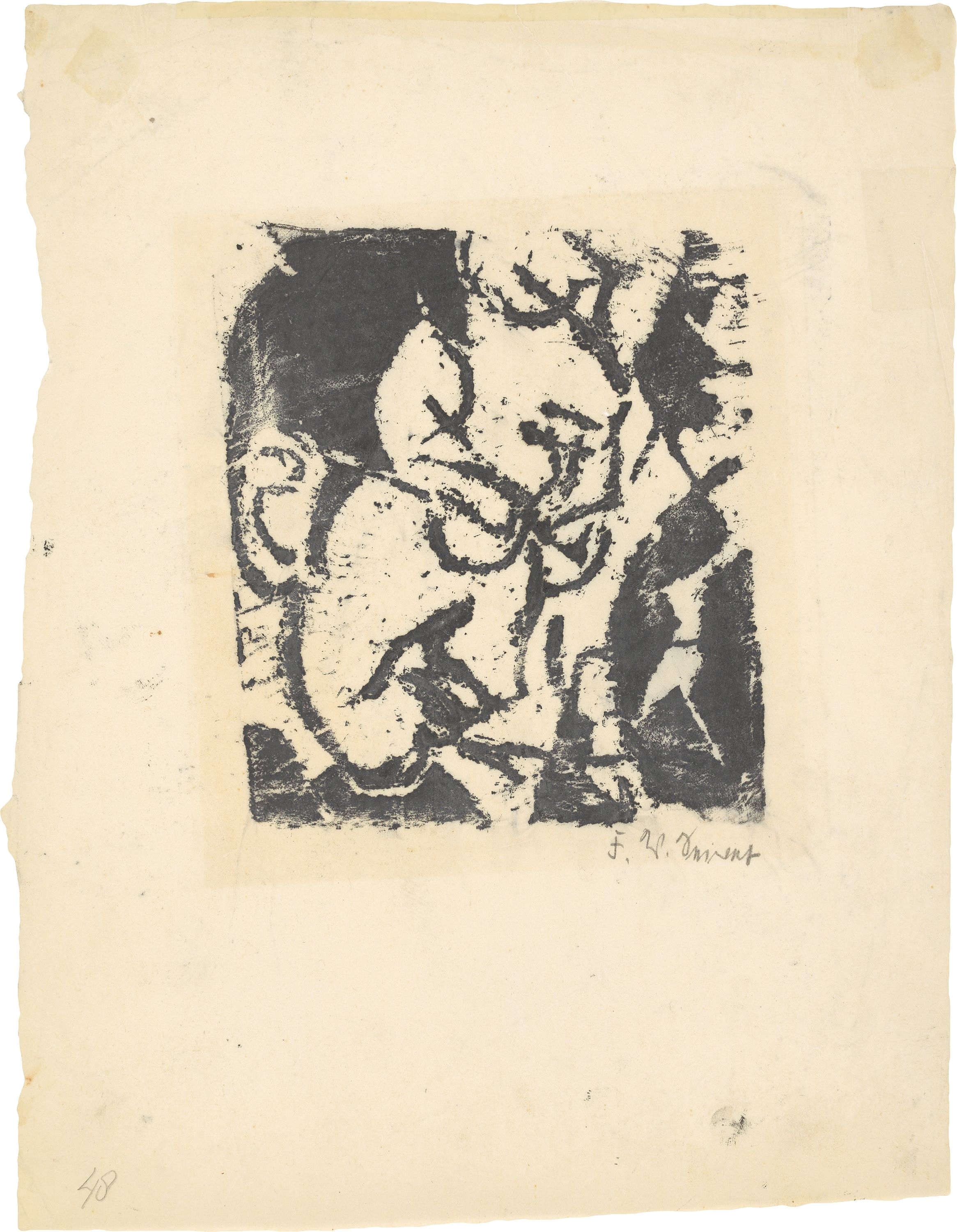 Artwork by Franz Wilhelm Seiwert, Porträt C.O. Jatho, Made of Woodcut on thin