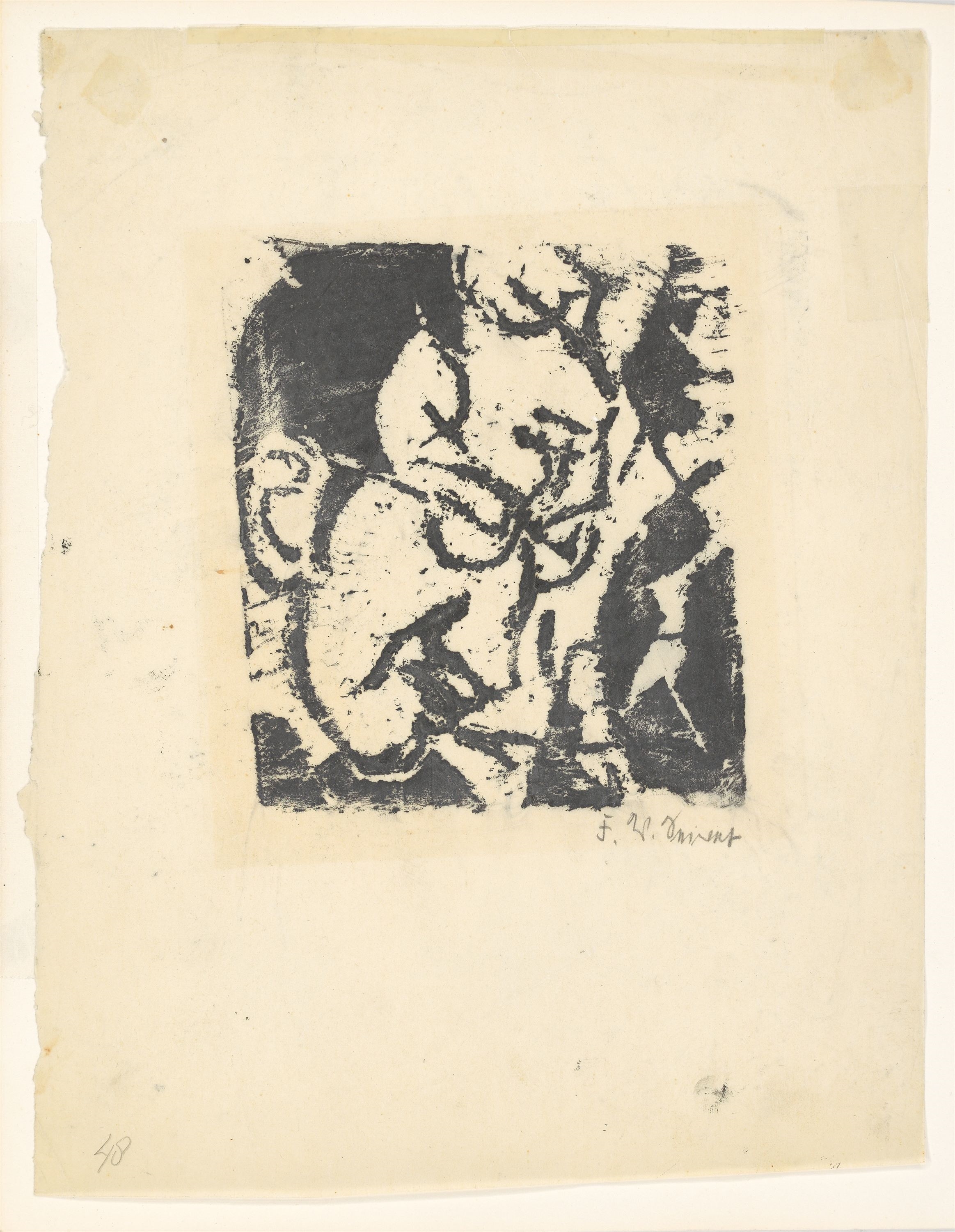 Artwork by Franz Wilhelm Seiwert, Porträt C.O. Jatho, Made of Woodcut on thin