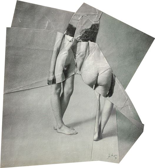 Female nude in mirror by Jiří Kolář, 1979
