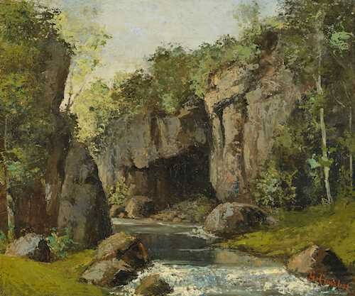 Artwork by Gustave Courbet, River landscape, Made of Oil on canvas