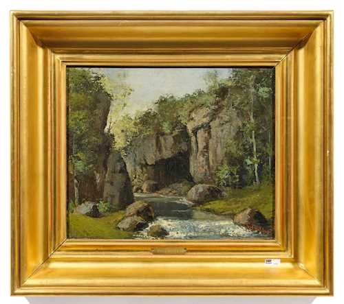 Artwork by Gustave Courbet, River landscape, Made of Oil on canvas