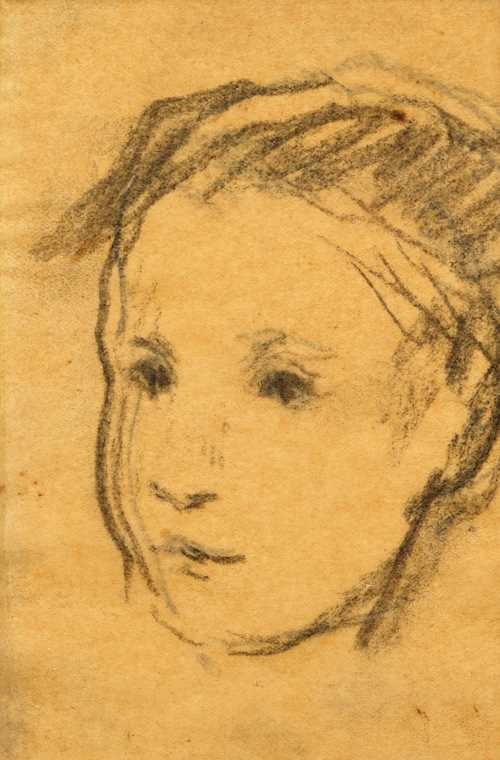 Study for a portrait of a young girl - Albert Anker