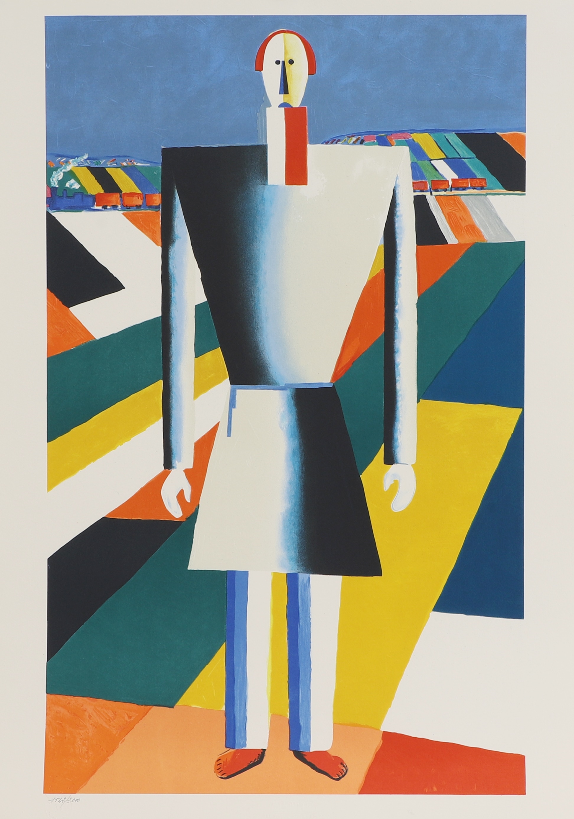 Artwork by Kazimir Malevich, Portrait;, Made of lithographs in colours