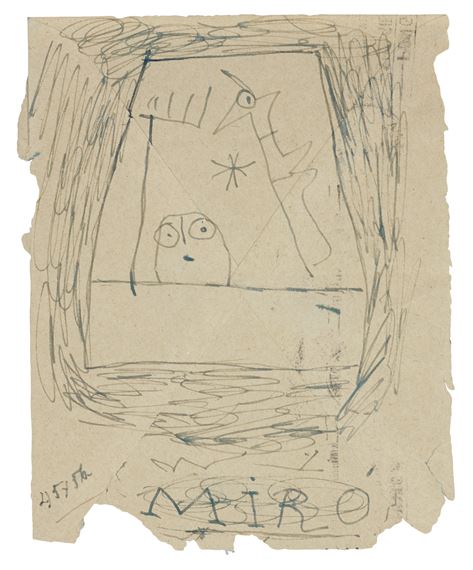 Joan Miró | Dessin original signé - croquis préparatoire pour une ...