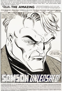 Artwork by Randy Emberlin, Mark Bagley, Al Milgrom, Amazing Spider-Man #381 Splash Page 1 Original Art (Marvel, 1993), Made of graphite