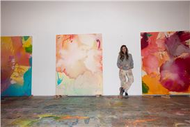 Colorful abstract paintings continues Kim DeJesus's exploration of memory