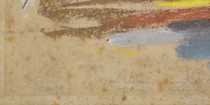 Artwork by Richard Ziegler, Stillleben 'Fruchtschale' / Still life 'fruit basket', Made of Pastel crayons on paper