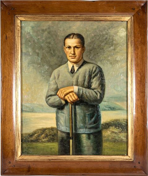 1920's George Romney Oil On Canvas Portrait Of Bobby Jones by George Romney, 1926