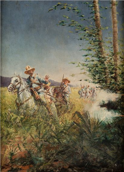 Ambush of Spaniards by Cuban patriots - Alejandro Saint-Aubin