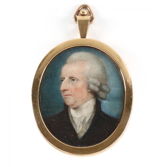 Portrait Miniature of a Gentleman Facing Right by Jeremiah Meyer