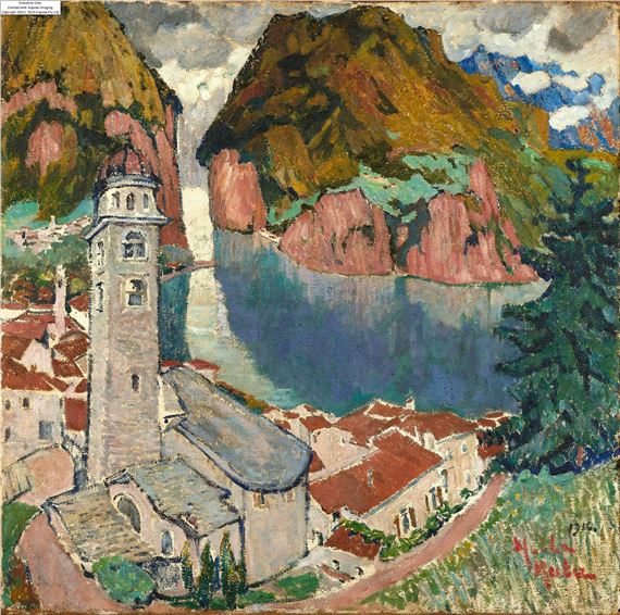 Vue de Lugano, église San Lorenzo - 1916 by Maria-Mela Muter, 1916