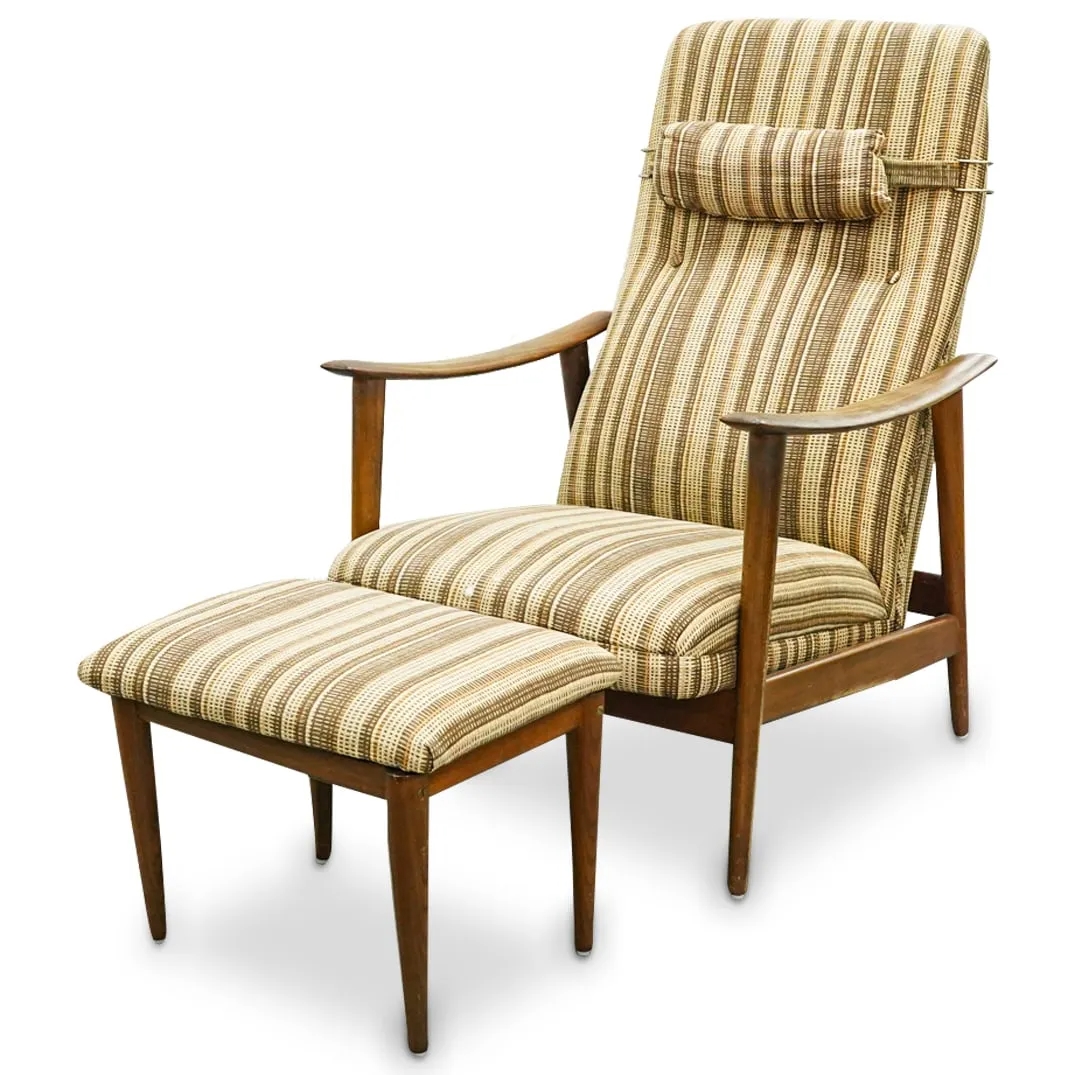 Tall Back Lounge Chair & Ottoman - Arnt Lande