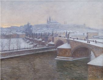 View of Hradčany in Winter - Václav Jansa