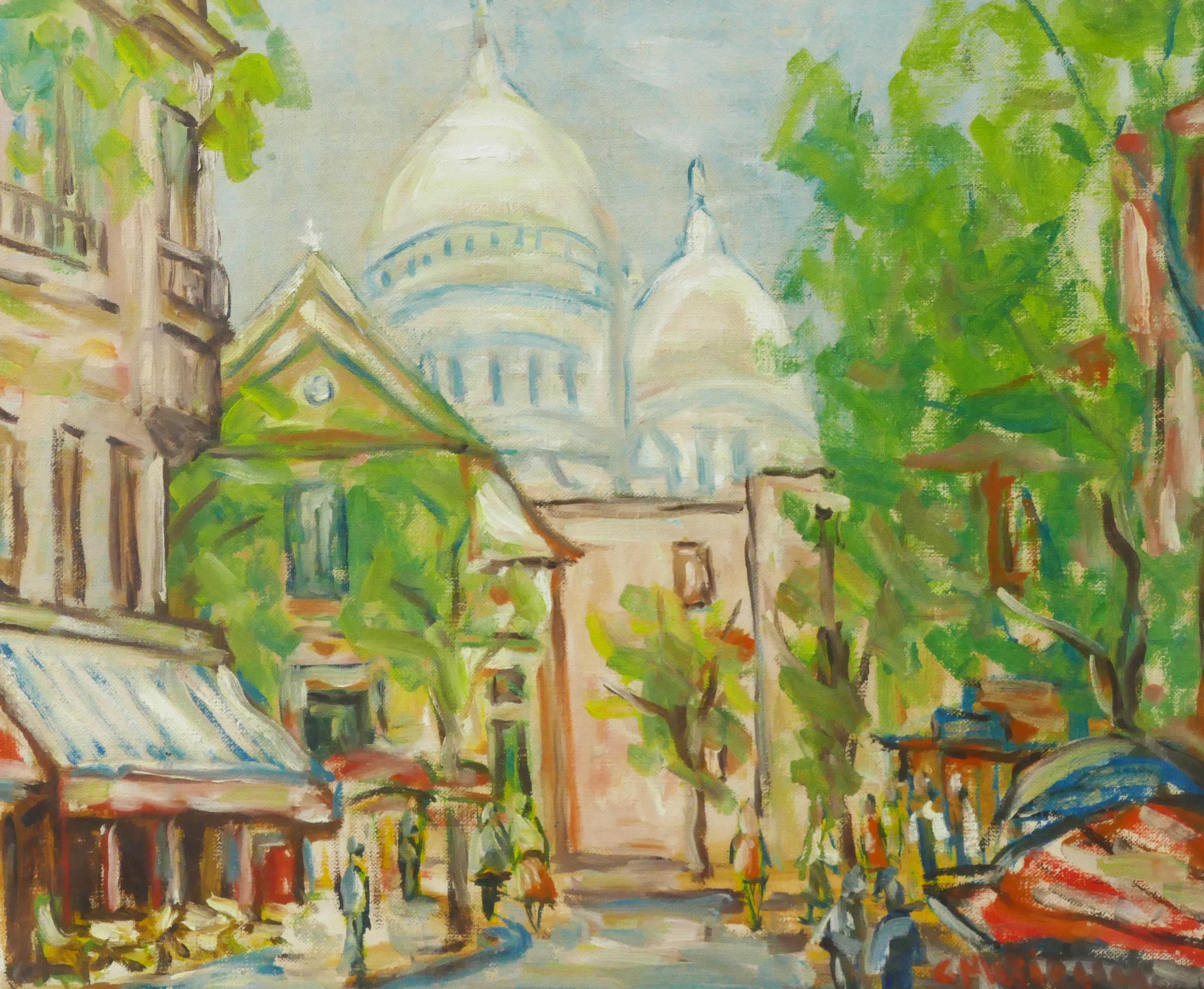 Artwork by Coca Metianu, "Paris-Montmartre", Made of oil on canvas