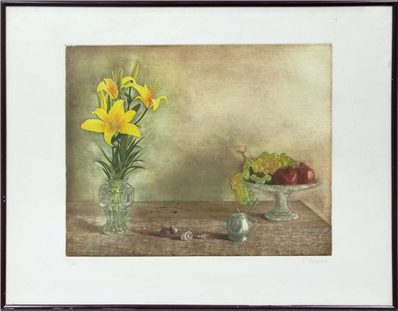 BODEGÓN CON FLORES Y FRUTAS, S.XX - Carlos Gonçalves